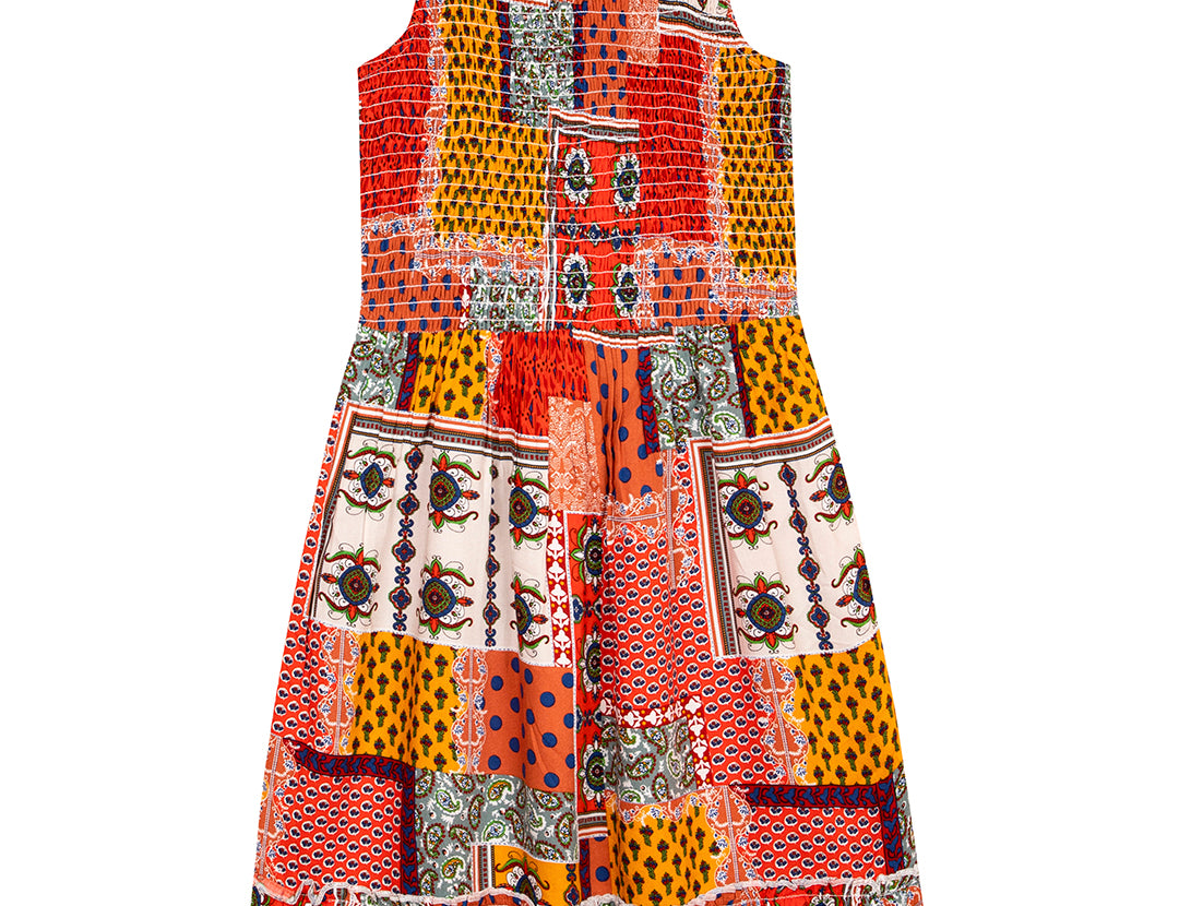 Budding bees All Over Printed Tiered A-Line Dress