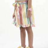 Girls Skirt - Vibrant Stripes | Multicolor | Cotton SIDE VIEW