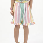 Girls Skirt - Vibrant Stripes | Multicolor | Cotton back view