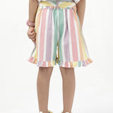 Girls Skirt - Vibrant Stripes | Multicolor | Cotton back view