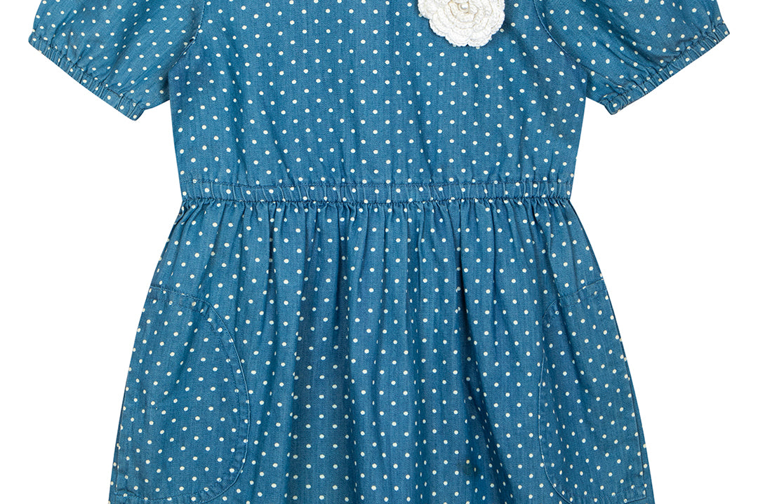 Denim Dreamscape in Blue Girls Dress