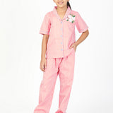 Girls Cotton Y/D Stripe Nightwear - Striped Dreams Pink