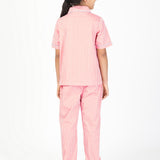 Girls Cotton Y/D Stripe Nightwear - Striped Dreams Pink back view