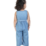 Cute Rainbow Felt Girls' Denim Jumpsuit back view