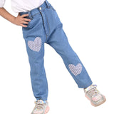 Stylish Girl Denim Pants with Heart Fabric Patch by Budding Bees