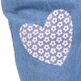 Stylish Girl Denim Pants with Heart Fabric Patch by Budding Bees close view