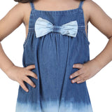 Girls' Jumpsuit with Ombre Effect and Attached Bow close view