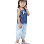 Girls' Jumpsuit with Ombre Effect and Attached Bow side view