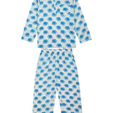 Boys Animal Printed Nightsuit-Blue front 