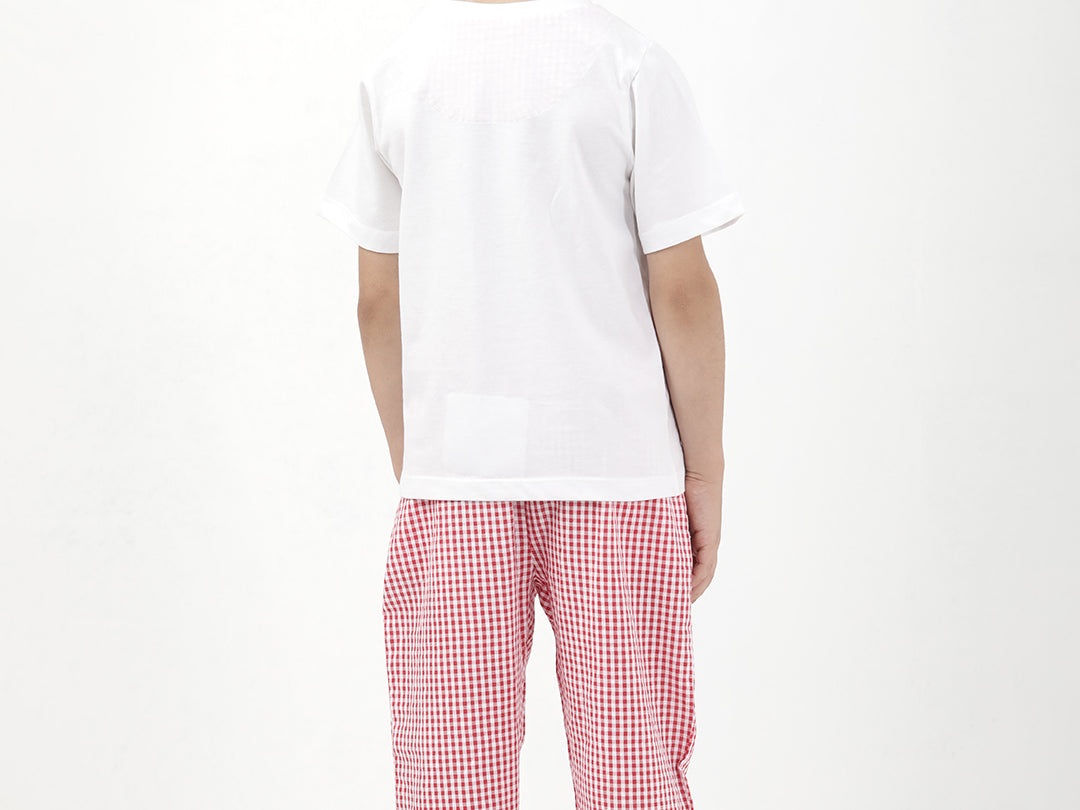 Comfy Cotton Nightwear for Boys-pink back view