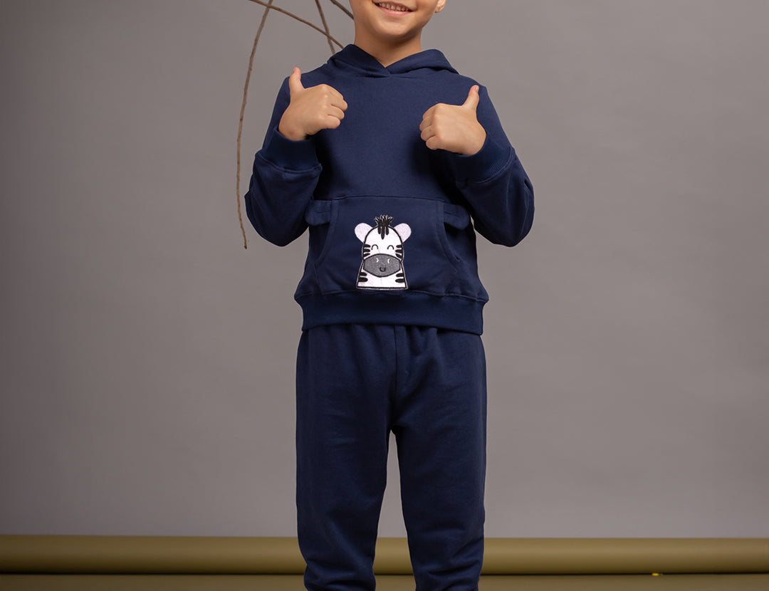 Boys Fox Blue Hoodie & Joggers Set