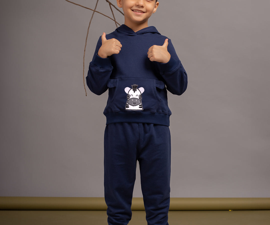 Boys Fox Blue Hoodie & Joggers Set