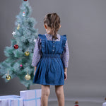 Girls Heart-Embroidered Jumper Dress for Girls back view
