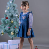 Girls Heart-Embroidered Jumper Dress for Girls side view