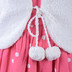 Pink & White Printed Dress Set for Girls close view