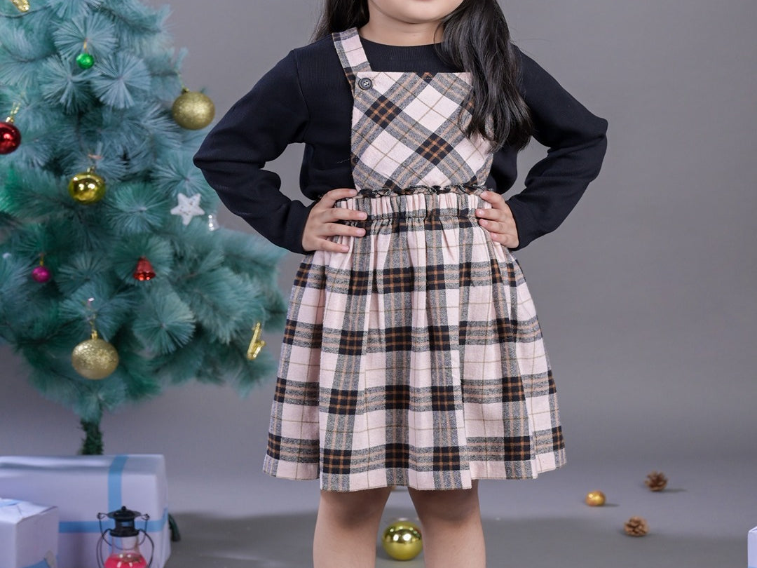 Budding Bees Brown Check Delight Girls Dress Set