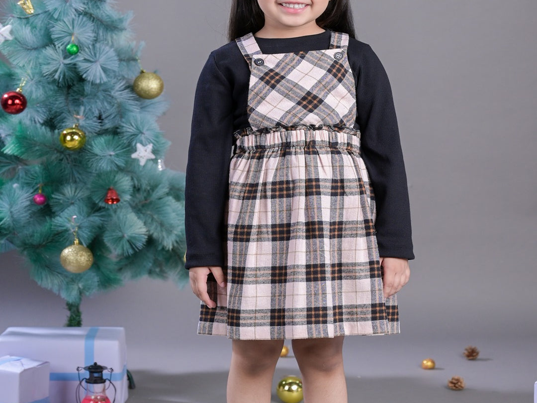 Budding Bees Brown Check Delight Girls Dress Set