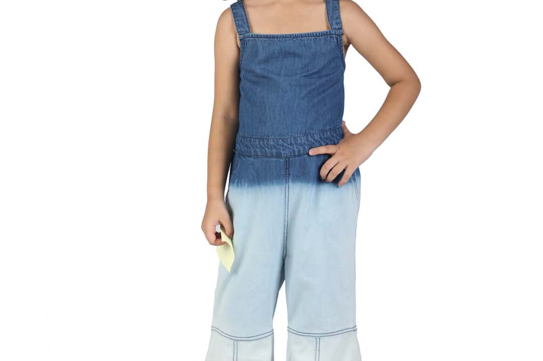 Elegent junior Ombray Effect Blue Denim Jumpsuit for Girls