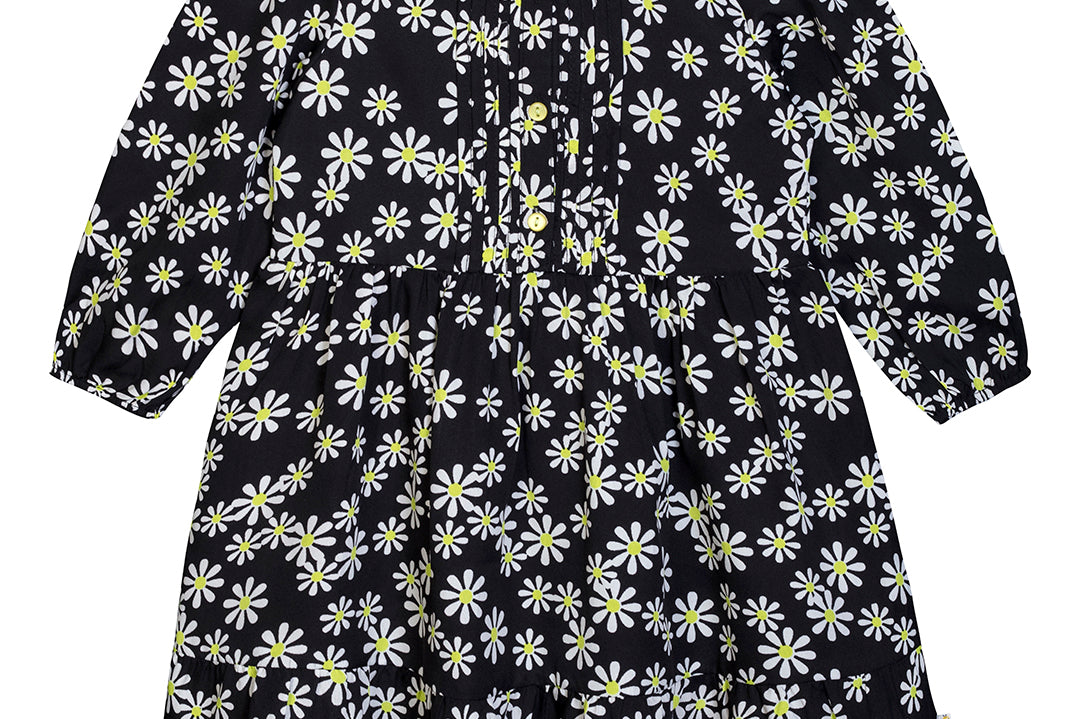budding bees All Over Printed Pleated Floral Dress