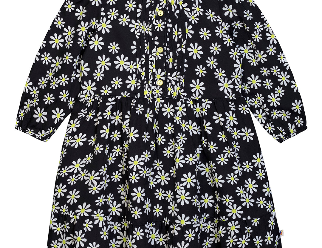budding bees All Over Printed Pleated Floral Dress