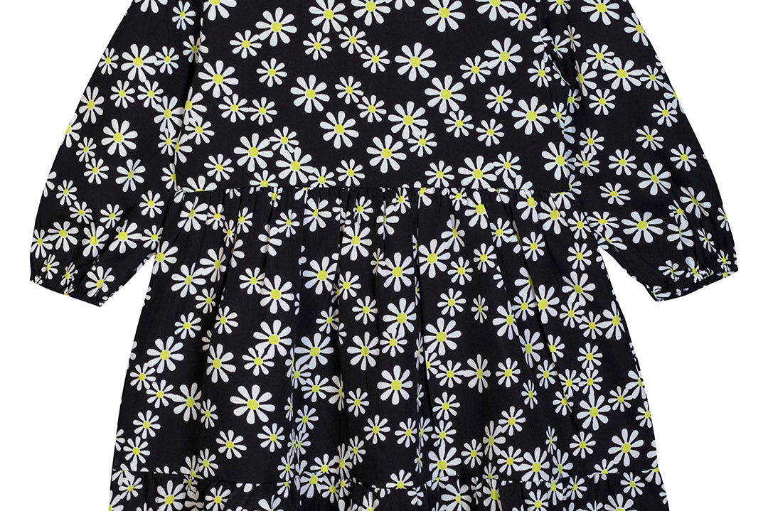 budding bees All Over Printed Pleated Floral Dress back view
