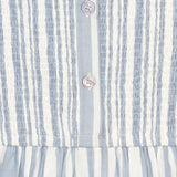 Blue Striped Smocked Playsuit close view