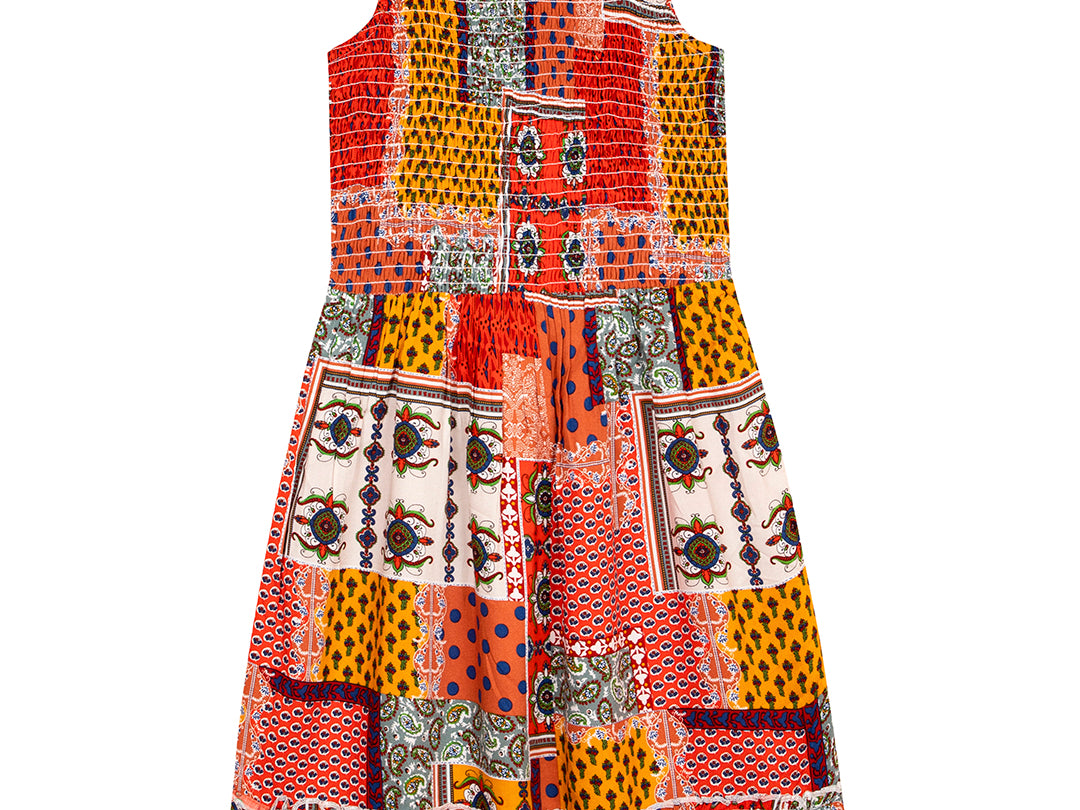 Budding bees All Over Printed Tiered A-Line Dress