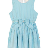 Blue Bow Dress for Girls front view