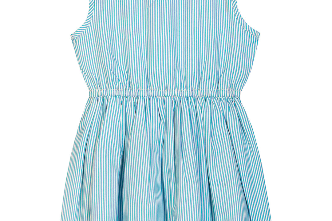Blue Bow Dress for Girls back view