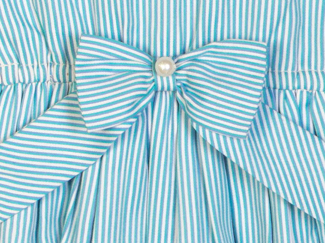Blue Bow Dress for Girls close view