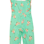 Baby Girls Green Printed Jumpsuit