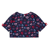 Blue Heart Printed Cotton Jersey Top-Payjama Set upper back