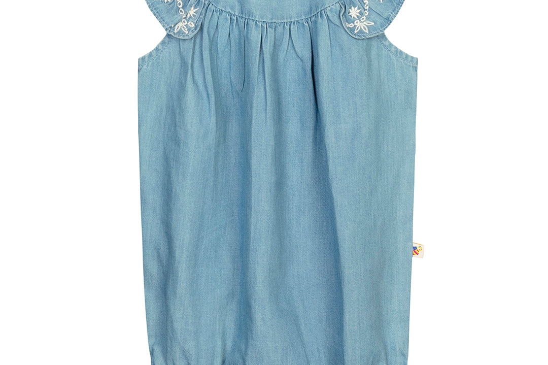 Baby Girls Blue Denim Romper