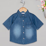 Boys Blue Denim Shirt front
