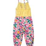 Floral Cotton Jumpsuit With Hairband back view