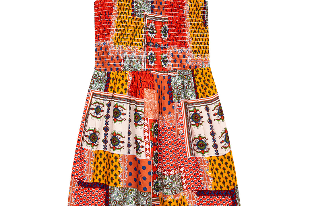 Budding bees All Over Printed Tiered A-Line Dress